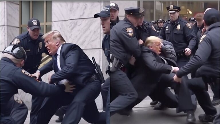 Foto e montuara bëjnë xhiron e rrjetit, ”arrestohet” Donald Trump