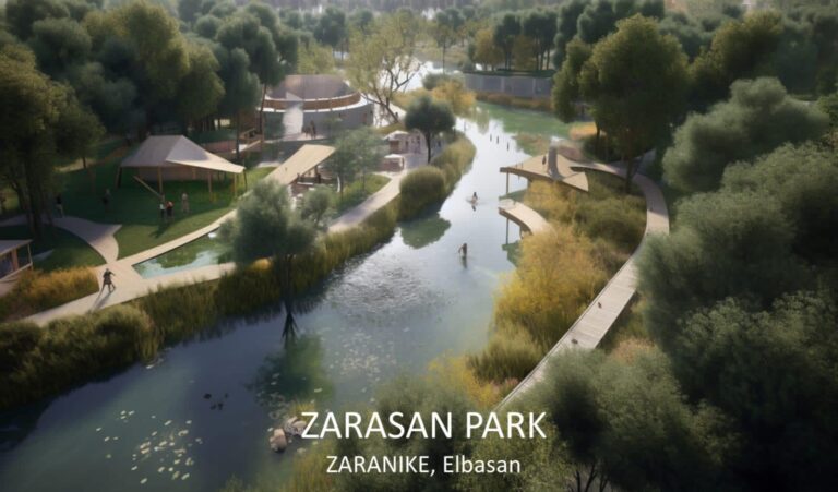 FOTO/ Luçiano Boçi tregon projektin për transformimin e përroit të Zaranicës në Elbasan