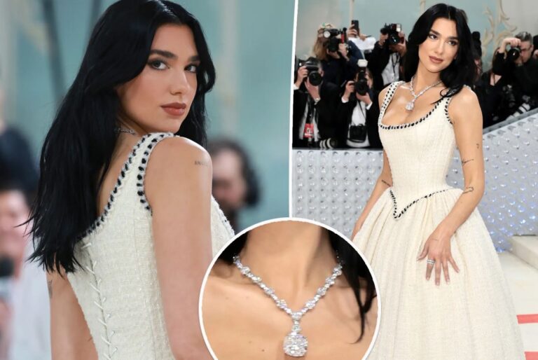 FOTO/ Një princeshë në Met Gala si Dua Lipa, historia pas varëses me diamant 100 karatësh