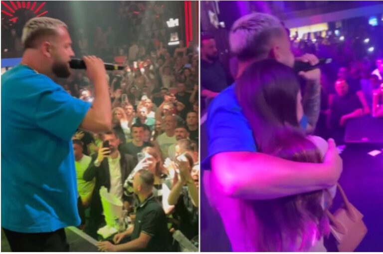 Luizi ngjit Kiarën në skenë dhe i bën super dedikim (VIDEO)