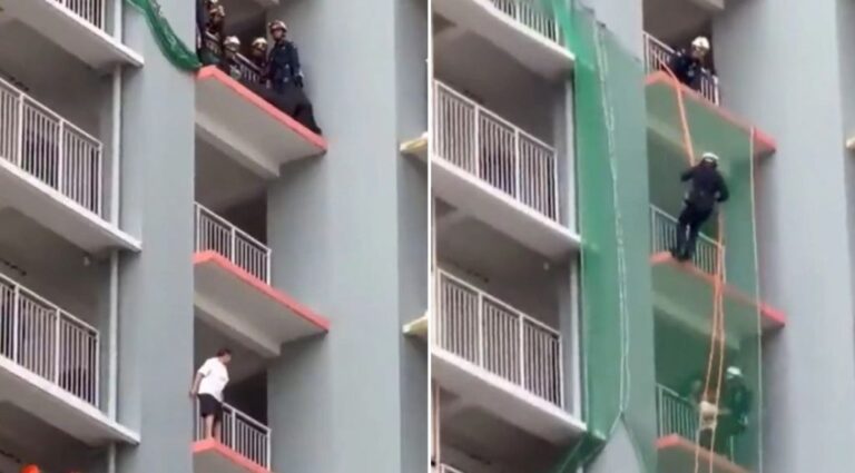 VIDEO/ 74-vjeçarja shpëtohet në kohë rekord, donte të hidhej nga ballkoni