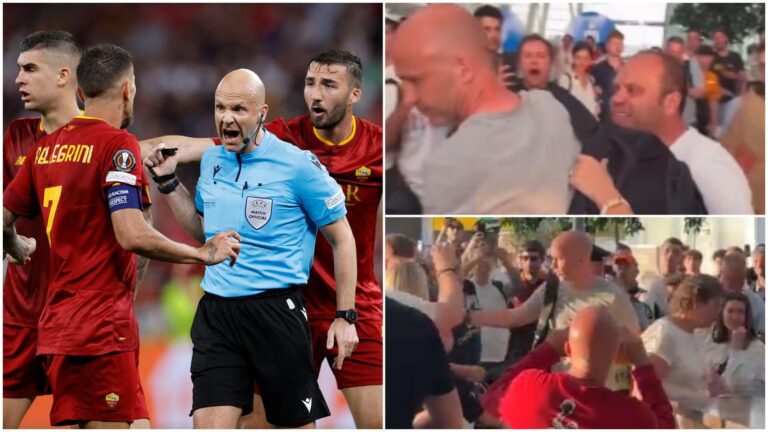 Tifozët e Romës sulmojnë arbitrin anglez dhe familjen e tij në aeroport (VIDEO)