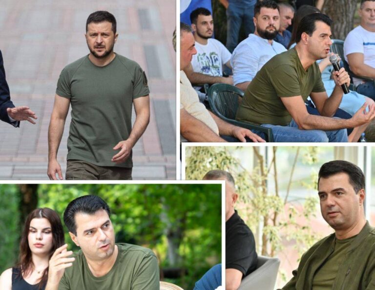 FOTO/ Basha kopjon një detaj ikonik të presidentit të Ukrainës, Zelensky