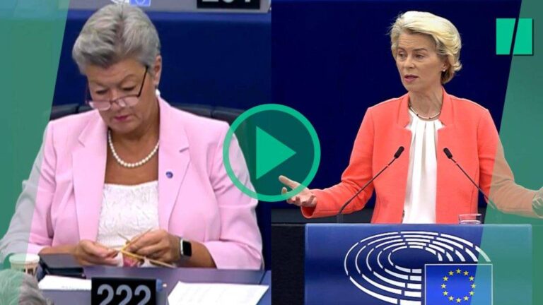 VIDEO/ E pa shqetësuar, komisionerja e BE-së thurur me shtiza gjatë fjalimit të Von der Leyen