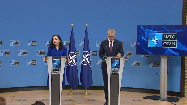 Presidentja Osmani krah Stoltenberg: Kush del kundër Kosovës është edhe kundër NATO-s