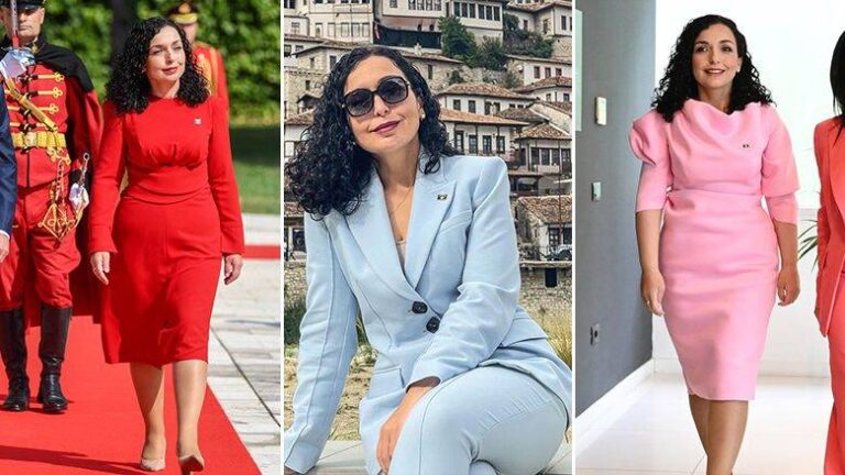 FOTO/ Nga fustani i kuq te stili “Barbie”, paraqitjet e Presidentes Osmani gjatë vizitës në Shqipëri