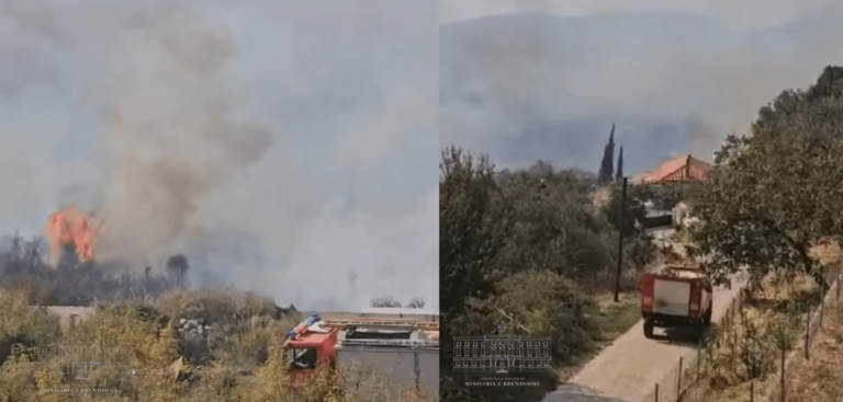Zjarri në Finiq, ministri Balla: Situatë e vështirë, po punohet në disa drejtime edhe me helikopter