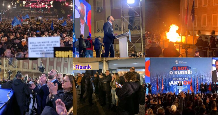 VIDEO/ 150 minuta protestë, fl*kë dhe zj*rr! Berisha nis fushatën zgjedhore. Bardhi: Nuk dorëzohemi