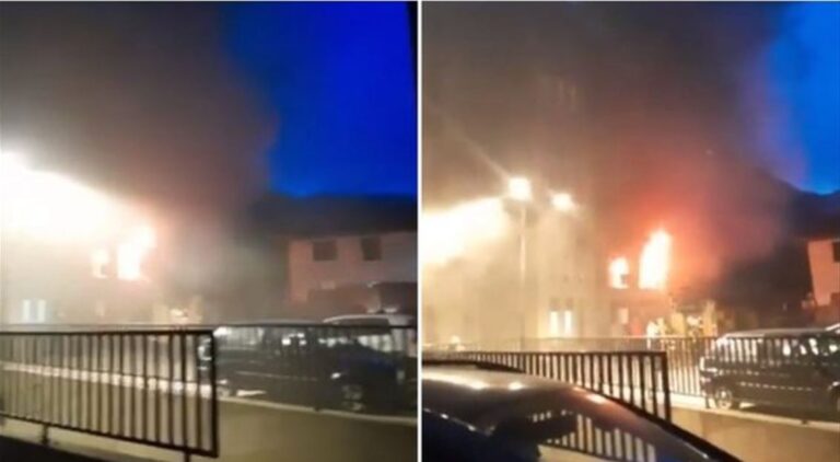 Zjarr në një ndërtesë në Ferizaj, plagosen 10 persona, mes tyre edhe një zjarrfikës