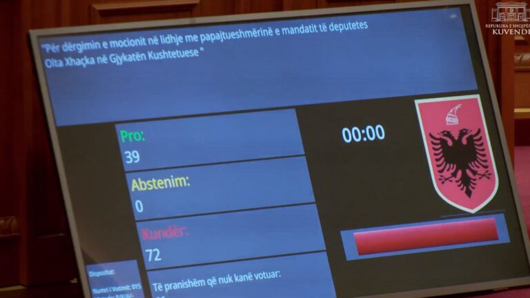 PS nuk e ”dorëzon” Olta Xhaçkën në Gjykatën Kushtetuese