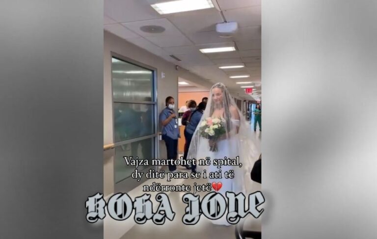 Videoja që përloti të gjithë/ Vajza u martua në spital që ta shihte i ati