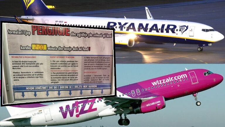 Shtyhen 13 fluturime të Ryanair dhe Wizz Air për në Rinas