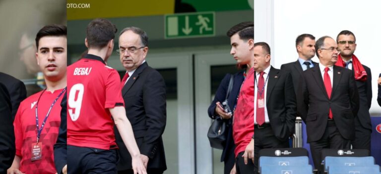 Presidenti Begaj bashkë me familjen në stadium, mbështetje për ekipin kuqezi në sfidën me Kroacinë