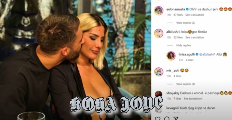 Ilnisa postoi foton me Meritonin, gjithë vëmendjen e merr komenti i moderatorit