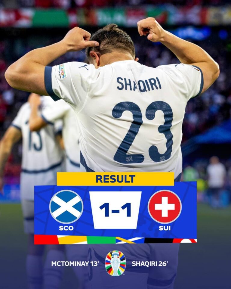 Sfida me Skocinë, Zvicra merr një pikë të rëndësishme. Shaqiri thyen çdo rekord