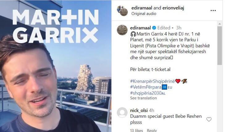 Edi Rama: DJ Martin Garrix vjen në Shqipëri më 5 korrik