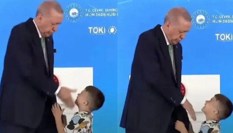 VIDEO/ Momenti kur Erdogan godet një fëmijë të vogël që nuk i puthi dorën po bën xhiron e rrjetit