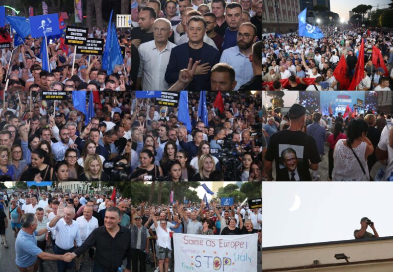 Protesta e PD-së në foto, në shesh edhe Rudina Hajdari