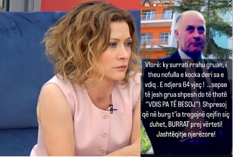 I moshuari rr@hu gruan për vd@kje, Egla Ceno i publikon foton: Uroj që në burg t’ia tregojnë qejfin…
