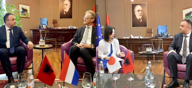 Ministri Hoxha takon ambasadorët e Japonisë dhe Holandës: Angazhim proaktiv në përballje me kërcënimet e sigurisë