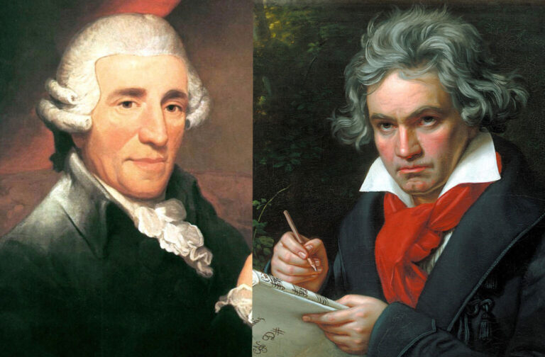 Nëpër terrenin e thyer të marrëdhënieve të gjenive të muzikës, Joseph Haydn dhe Ludwig van Beethoven