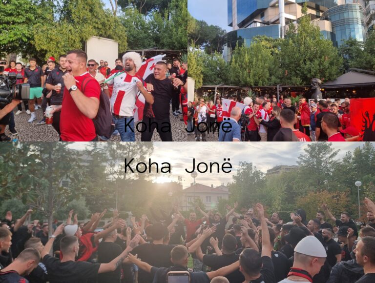 VIDEO/ Amosferë e zjarrtë nga tifozët kuqezi, në prag të sfidës me Gjeorgjinë në ”Air Albania”