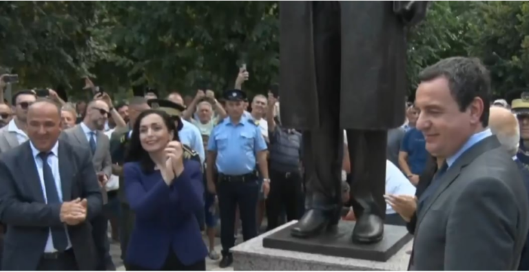 Osmani dhe Kurti bëhen bashkë për zbulimin e shtatores së Ibrahim Rugovës