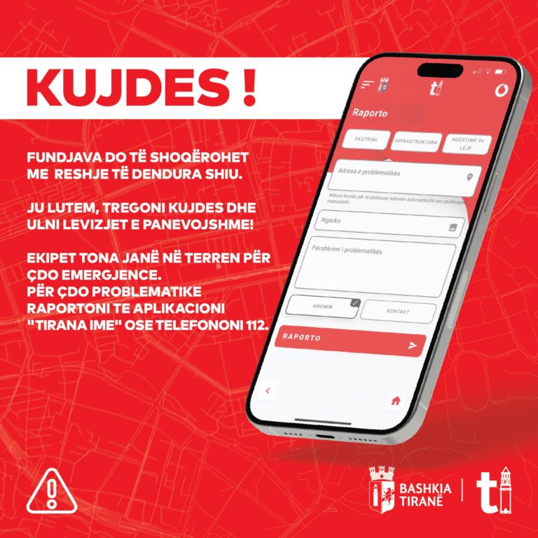 Moti i keq, Veliaj apel qytetarëve: Shmangni lëvizjet e panevojshme, për çdo problem raportoni te “Tirana Ime”