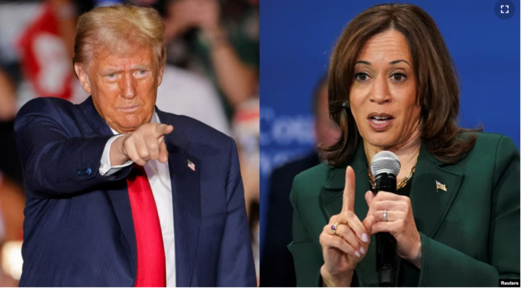 Sondazhet tregojnë se zoti Trump dhe zonja Harris janë kokë më kokë në shtetet e fushëbetejës