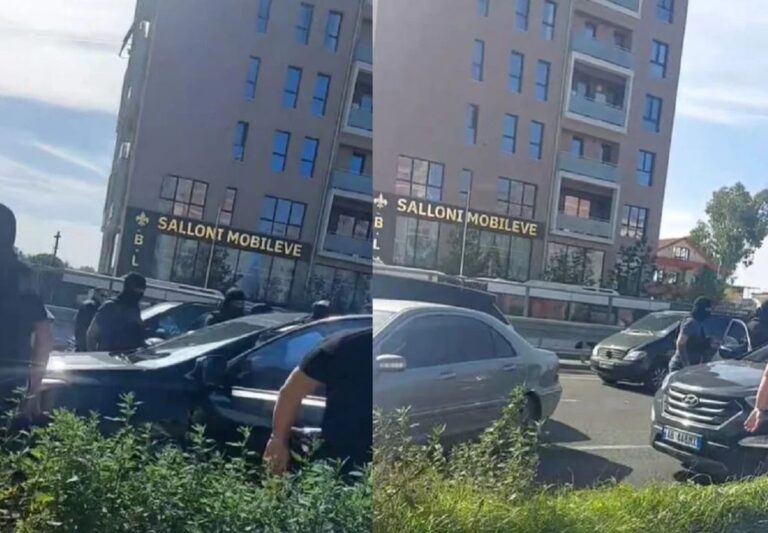 VIDEO/ ”Hiqe telefonin”, qytetari filmon efektivët me maska që arrestuan Metën