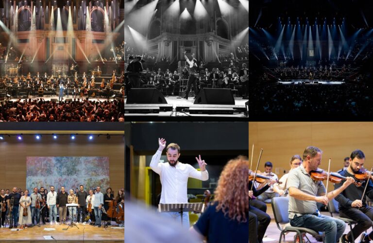 FOTO/ Moment i bukur, ”Royal Albert Hall” ngrihet në këmbë nga orkestra shqiptare dhe Konstantinos Argiros