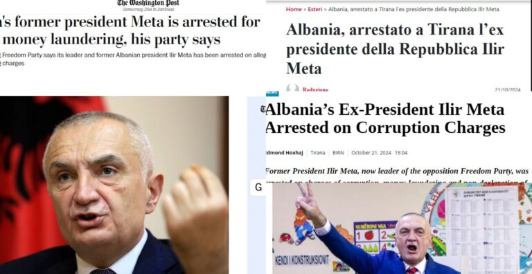 FOTO/ Ilir Meta në pranga, ”kryefjalë” në mediat ndërkombëtare. Ja si pasqyrohet