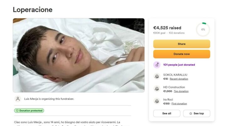 ”Prindërit janë të varfër”, Luis Meçja kërkon ndihmë për t’u shëruar
