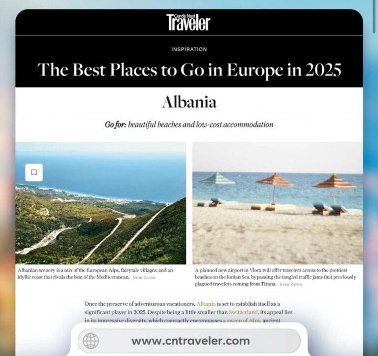 Rama: ”Condé Nast Traveller” shënon Shqipërinë si destinacion për vitin 2025