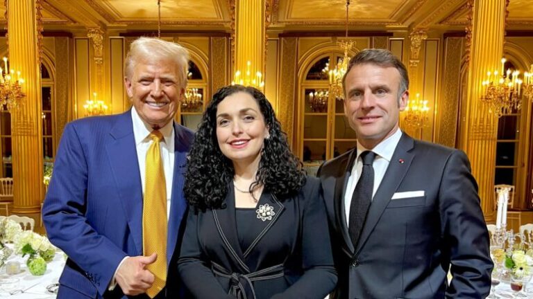 “Aleanca euroatlantike”, Presidentja e Kosovës, Vjosa Osmani, publikon foton me presidentin Trump dhe Macron