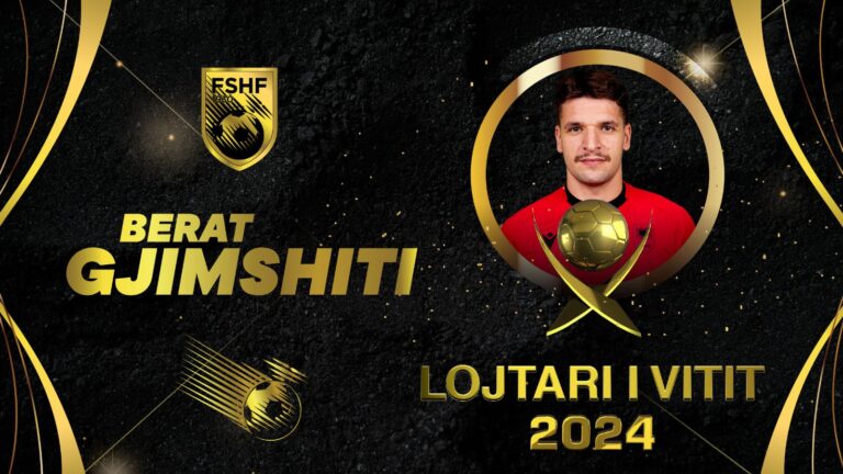 Kapiteni Berat Gjimshiti zgjidhet nga futbollistët si ”Lojtari i Vitit i Kombëtares”