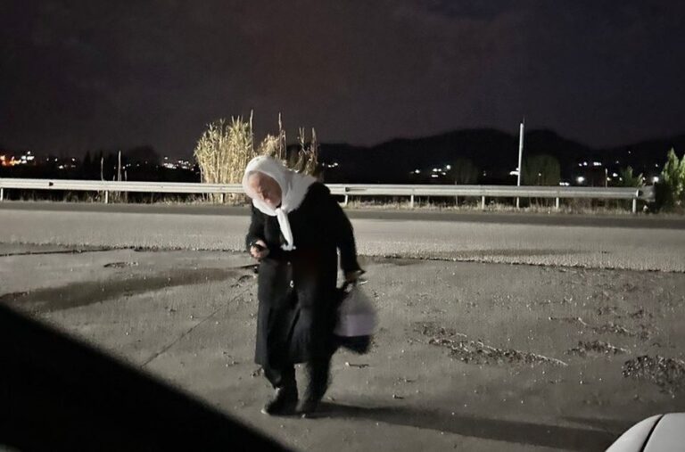 Policët ndihmojnë të moshuarën, po bënte në këmbë rrugën Elbasan-Peqin