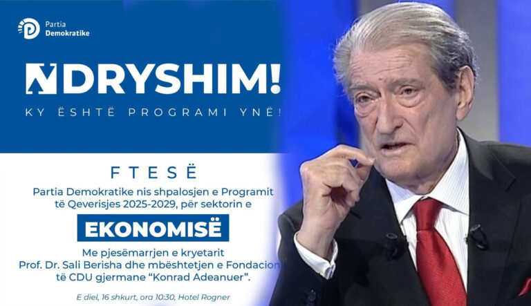 Sali Berisha shpalos programin ekonomik me mbështetjen e Fondacionit të CDU gjermane “Konrad Adeanuer”