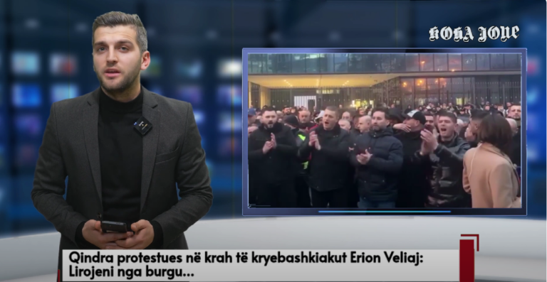 Qindra protestues në krah të Erion Veliajt: Lirojeni nga burgu