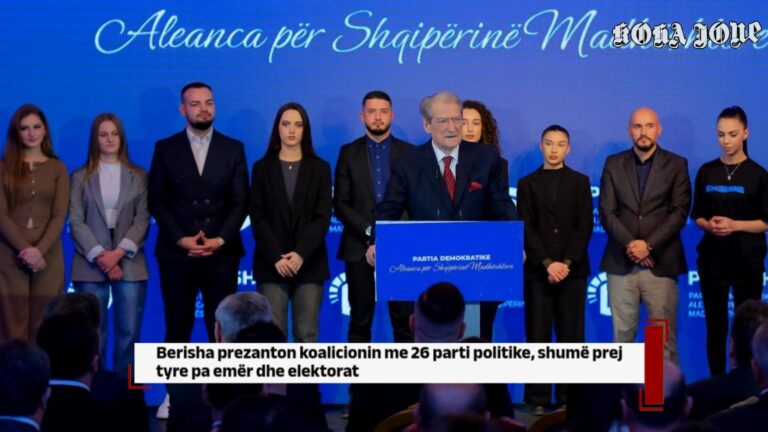 Berisha prezanton koalicionin me 26 parti politike, shumë prej tyre pa emër dhe elektorat