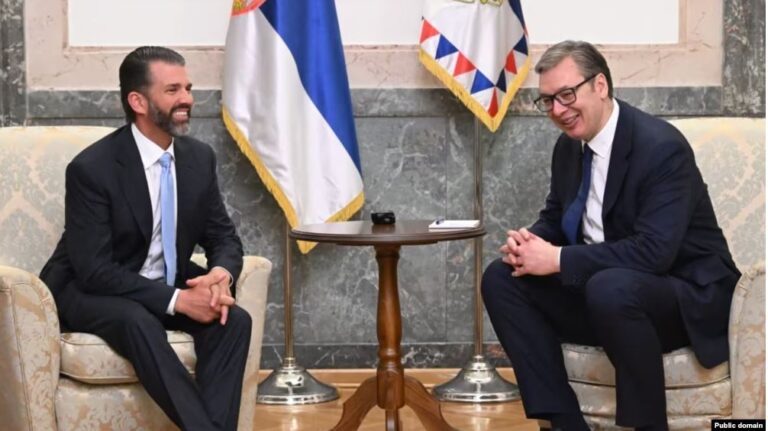 Vuçiç takon djalin e Trumpit në Beograd