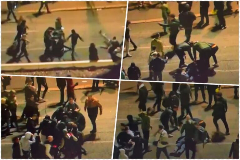 Incidente të rënda në protestën masive në Serbi, huliganët sulmojnë protestuesit (VIDEO)