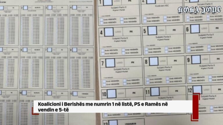 Koalicioni i Berishës me numrin 1 në listë, PS e Ramës në vendin e 5-të