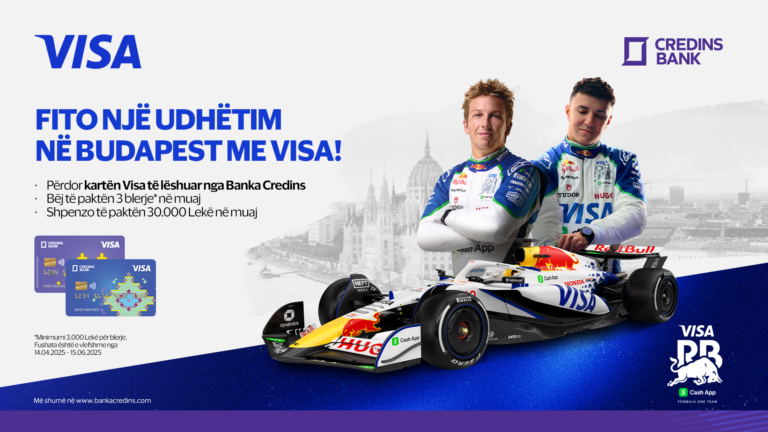 Visa & Credins bank një tjetër bashkëpunim strategjik! Jepi gaz dhe bëhu pjesë e lojës promocionale më të bukur të vitit!
