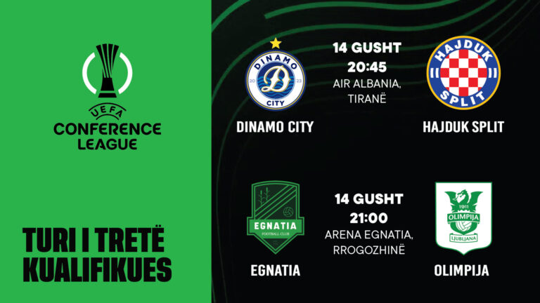 UEFA Conference League/ Egnatia dhe Dinamo City luajnë nesër duelet vendimtare të turit të tretë