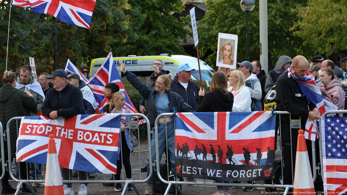 Marshi i protestës i organizuar dhe drejtuar nga ekstremisti i njohur i djathtë britanik Tommy Robinson ishte një nga protestat më të mëdha kundër emigracionit.Fotografi: Jacqueline Lawrie/London News Pictures/ZUMA/picture alliance