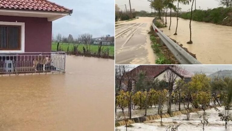 Përmbyten 90 banesa në Kurbin, tërhiqet uji nga 48 shtëpi në Durrës! Janë 5 familje janë të evakuara