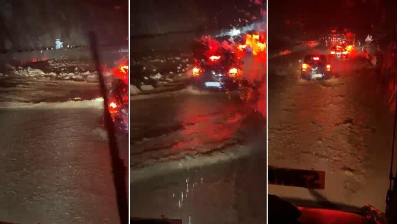 Rruga Delvinë Kardhiq përmbytet nga uji