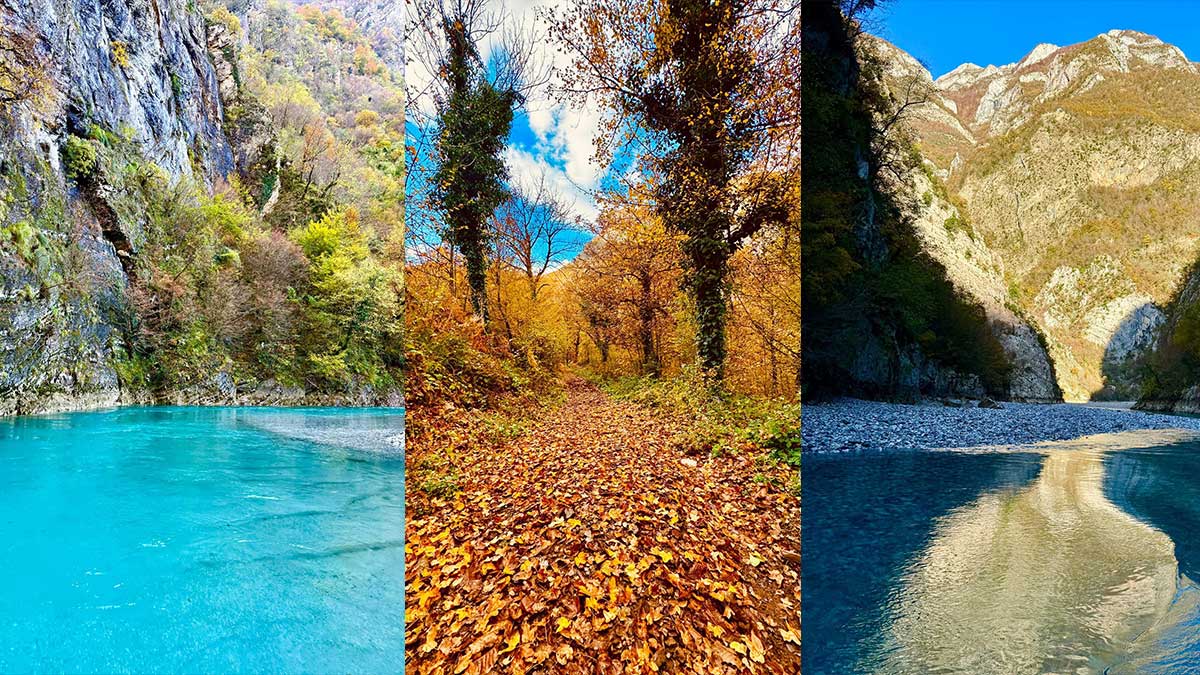 Rama uron mirëmëngjesi dhe të diel të mbarë me tablonë e vjeshtës që pikturon ngjyrshëm Lumin e Shalës