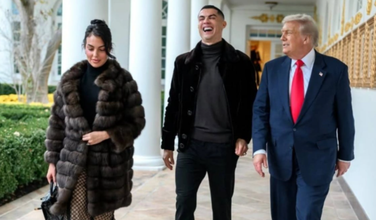 Cristiano Ronaldo viziton Shtëpinë e Bardhë. Foto me Presidentin Donald Trump dhe Georginën që shkaktojnë debat ndërkombëtar